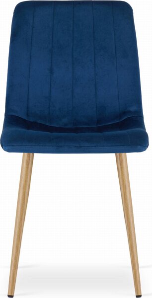Židle ORSARA tmavě modrá sametová s područkami kovové nohy 4 kusy do obývacího pokoje, kuchyně, ložnice, nosnost do 110 kg, rozměry 43x90x51 cm