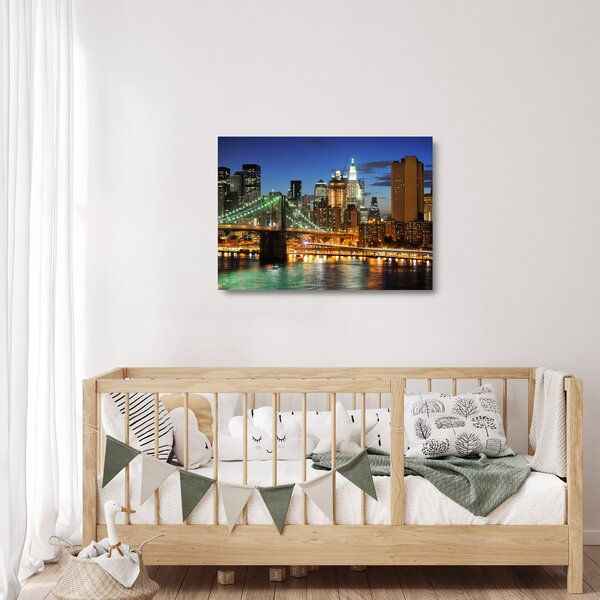 Skleněný obraz - Most s New Yorkem (70x50 cm)