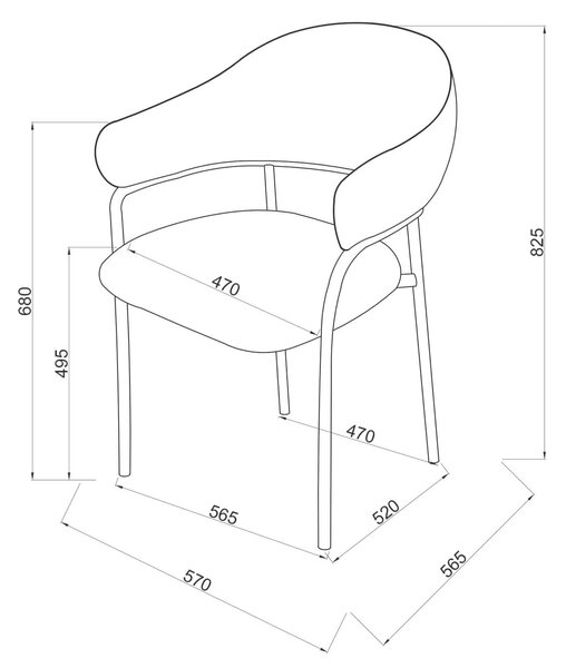 Rebecca Mobili židle Dorstenia 82,5x57x56,5 Polyesterová tkanina Ocel Pearl white Moderní SET 2 kusů