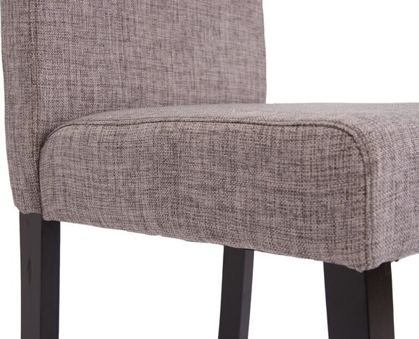 Sada 6 jídelních židlí Kuchyňská židle Littau Textil, šedá, tmavé nohy