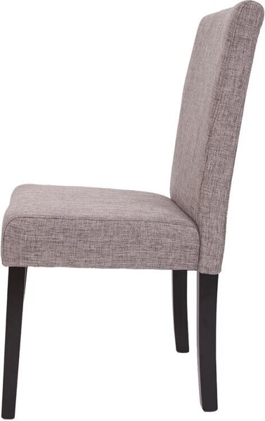 Sada 6 jídelních židlí Kuchyňská židle Littau Textil, šedá, tmavé nohy