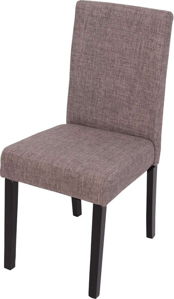 Sada 4 jídelních židlí Kuchyňská židle Littau Textil, šedá, tmavé nohy