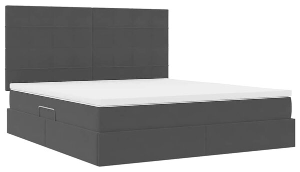 Postel s úložným prostorem a matrací Černá 160 x 200 cm samet 3372041