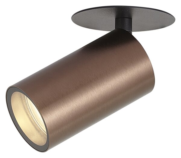 Moderní zapuštěné bodové svítidlo tmavě bronzové GU10 50mm IP44 - Chels