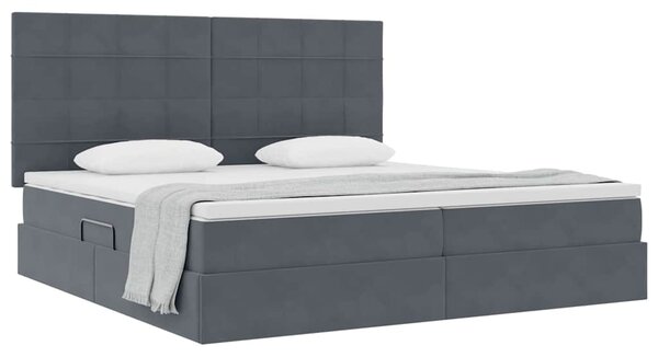 Postel s úložným prostorem a matrací Tmavě šedá 200 x 200 cm 3372052
