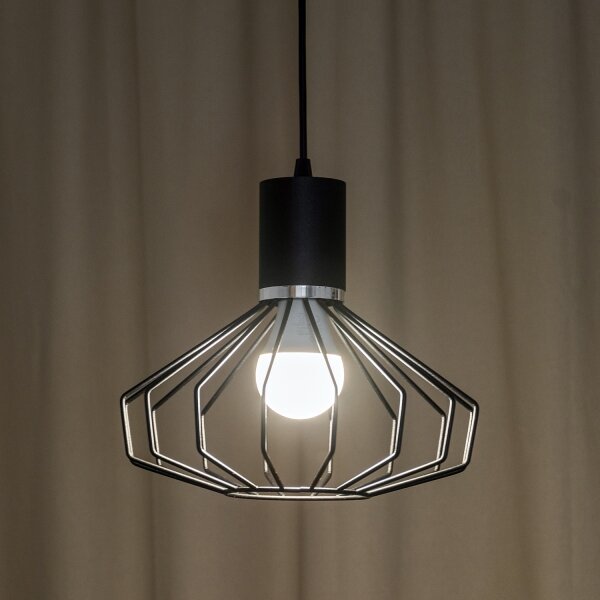 Lustr na lanku SOLANO 1xE27/15W/230V černá/lesklý chrom
