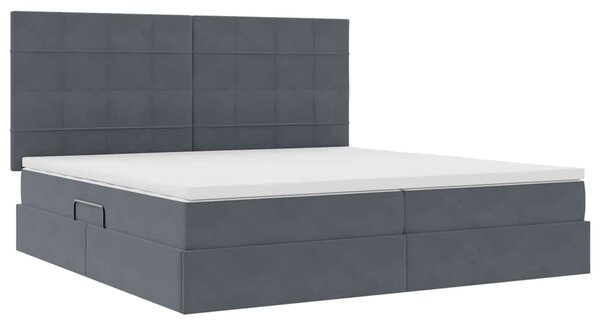 Postel s úložným prostorem a matrací Tmavě šedá 200 x 200 cm 3372052