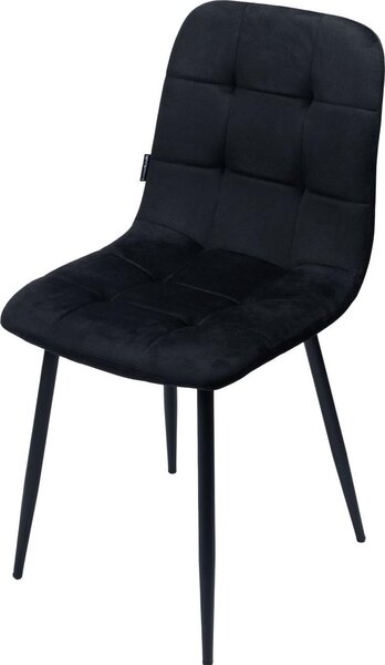 Bauerkraft G-482 Čalouněná sametová jídelní židle Velvet loft, černá
