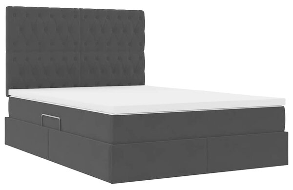 Postel s úložným prostorem a matrací Černá 140 x 200 cm samet 3372095