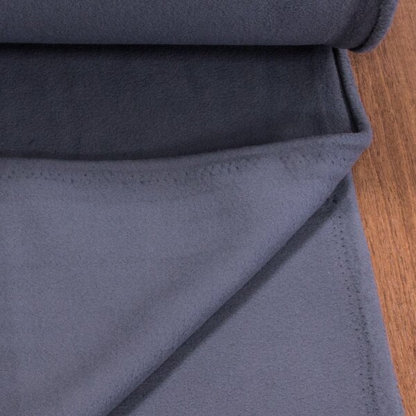 Fleece (flís) 93 jednobarevná uni šedý, š.150cm (látka v metráži)