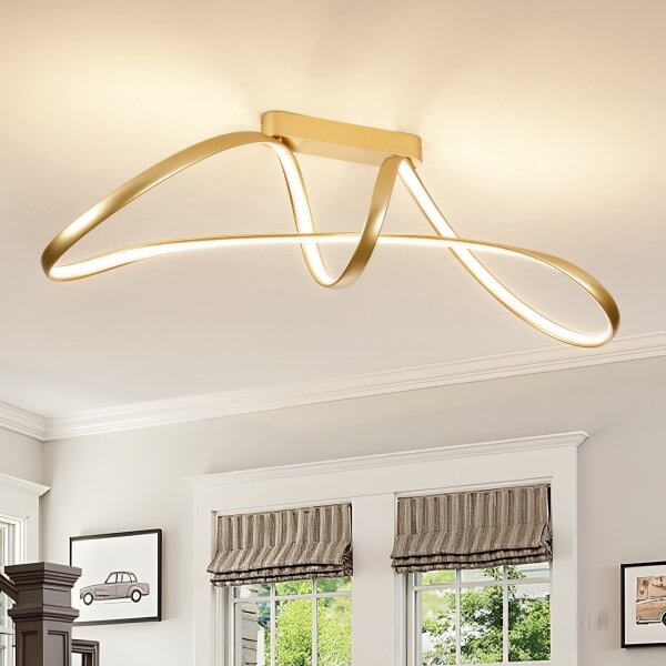 Brilagi-LED Stmívatelný přisazený lustr TWISTER LED/60W/230V 3000-6000K zlatá+DO