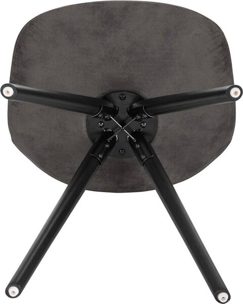 Happyment židle pro návštěvy Cozi - sada 2 židlí Eetkamer - antracitová tkanina - dřevěné nohy - výška 46 cm - Deluxe