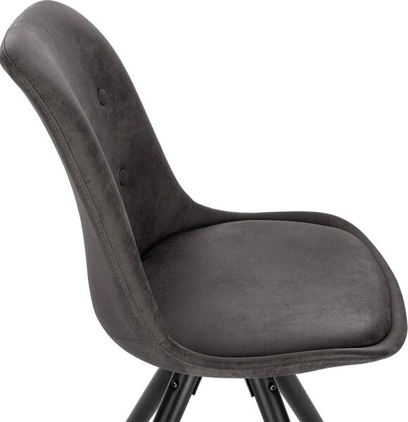 Happyment židle pro návštěvy Cozi - sada 2 židlí Eetkamer - antracitová tkanina - dřevěné nohy - výška 46 cm - Deluxe
