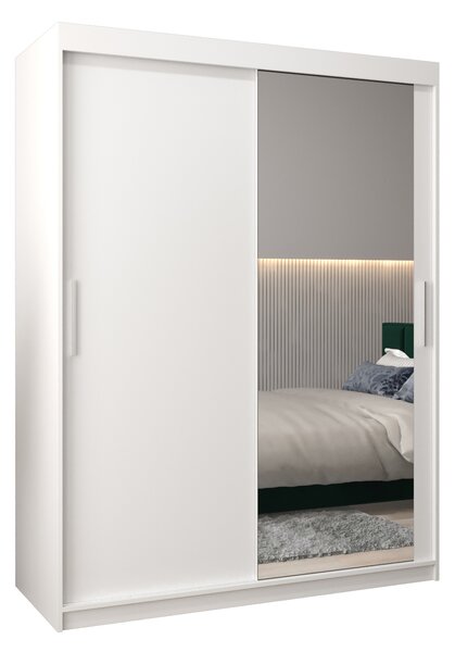 Šatní skříň 150 cm Toki 2 (Bílá matná + Bílá matná)