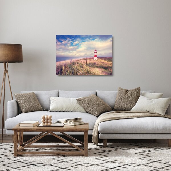 Skleněný obraz - Červený maják (70x50 cm)
