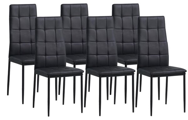 Židle do jídelny Albatros RIMINI Set of 6, černá - ušlechtilý italský design, čalouněný potah židle z umělé kůže, moderní a stylový u jídelního stolu - kuchyňská židle do jídelny s vysokou nosností