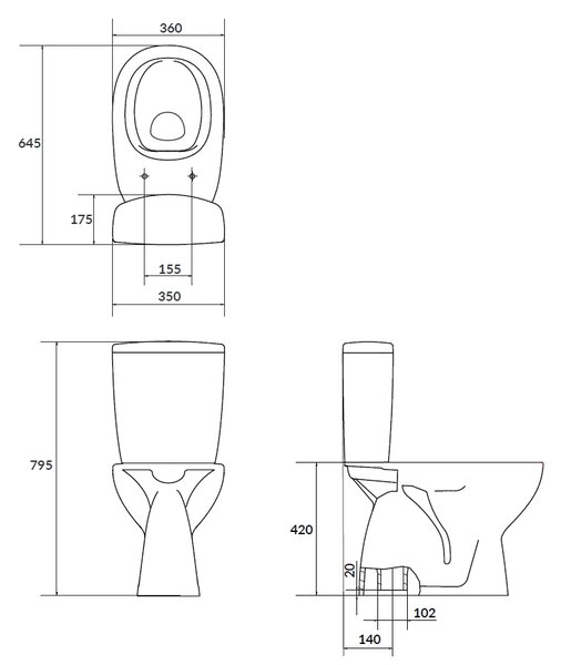 Cersanit Arteco wc kombi bílá K667-077
