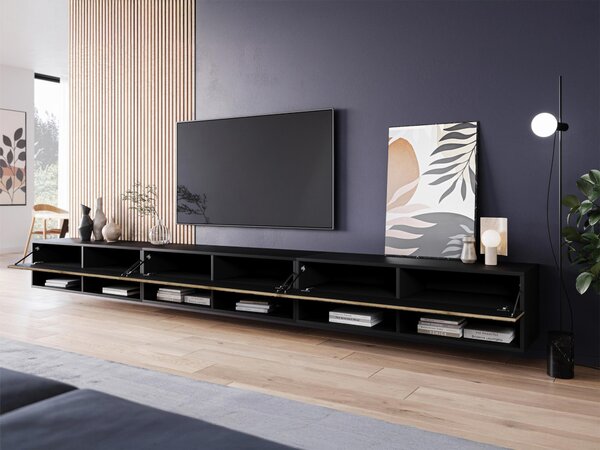 TV stolek 300 cm WILLA A - černý / dub wotan
