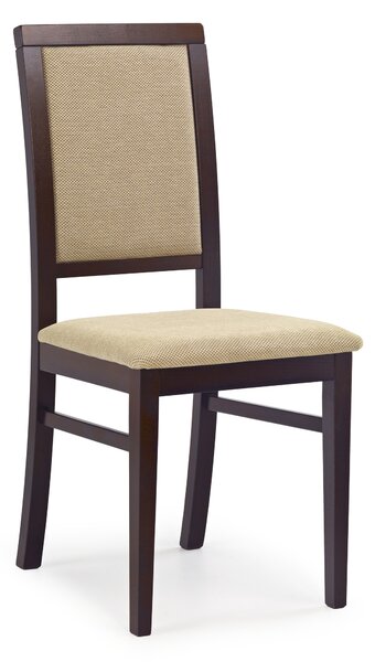 Jídelní židle SILVIA tmavý ořech/béžová