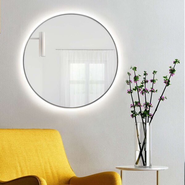 Baltica Design Bright zrcadlo 60x60 cm kulatý s osvětlením stříbrná 5904107900063