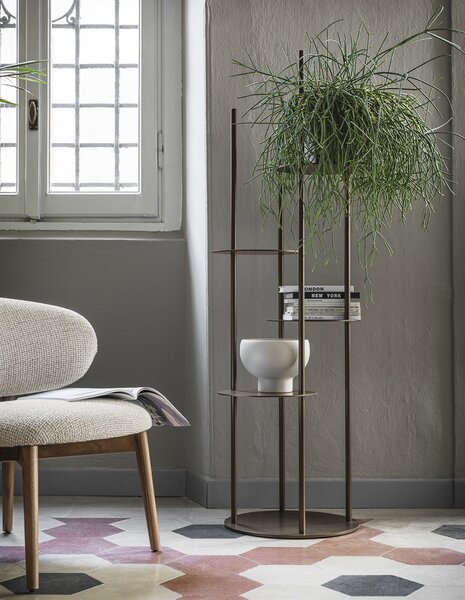Calligaris Květinový stojan Circles, kovový, CS5107 provedení rám/struktura: Matný černý lak (kov)