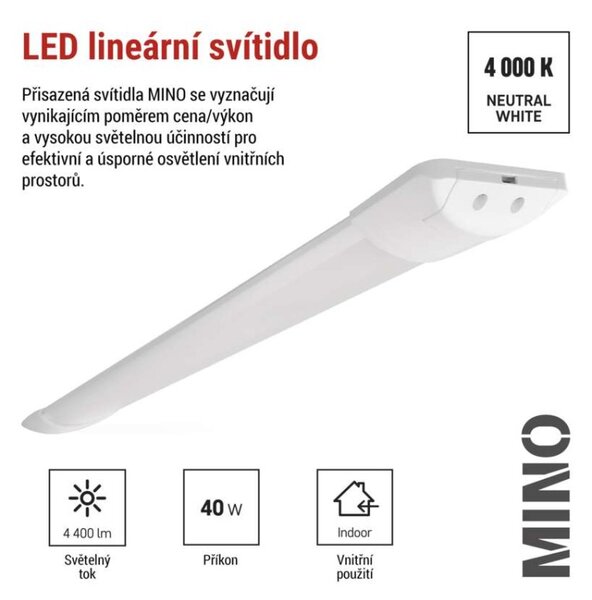 EMOS LED lineární svítidlo MINO 40W neutrální bílá