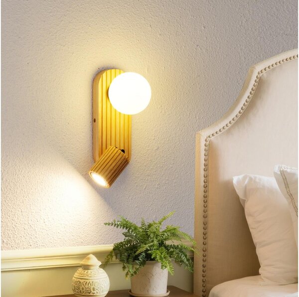 Brilagi - Nástěnné bod. svítidlo MODERN WOOD 1xG9/5W/230V+1xGU10/8W dřevo