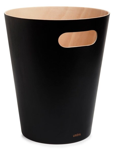Černý kancelářský odpadkový koš 7,5 l Woodrow – Umbra