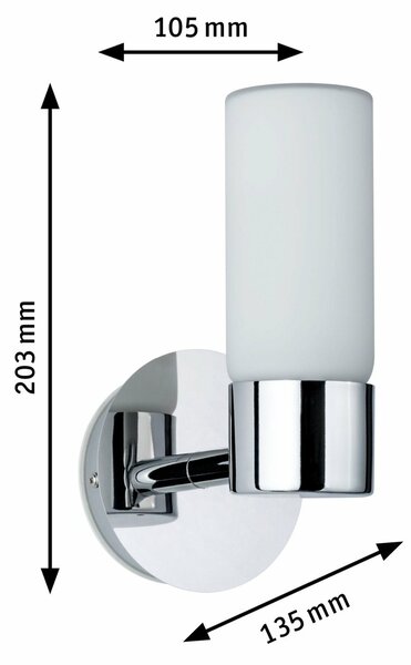 Paulmann nástěnné svítidlo Eleon IP44 1-ramenné chrom bez zdroje světla, max. 33W G9 708.39 P 70839