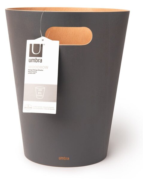 Tmavě šedý kancelářský odpadkový koš 7,5 l Woodrow – Umbra