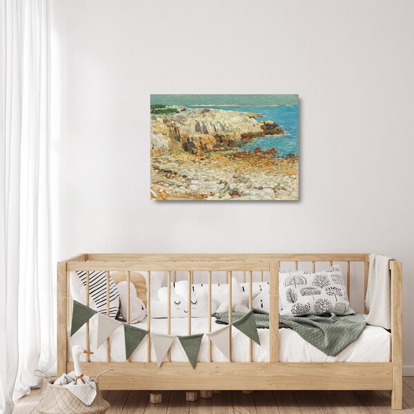 Skleněný obraz - Childe Hassam, A North East Headland, reprodukce (70x50 cm)