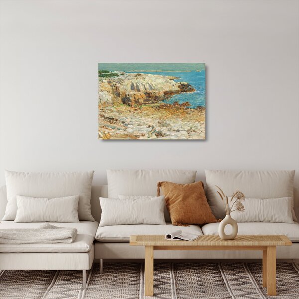 Skleněný obraz - Childe Hassam, A North East Headland, reprodukce (70x50 cm)