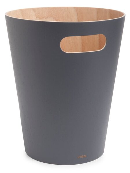 Tmavě šedý kancelářský odpadkový koš 7,5 l Woodrow – Umbra