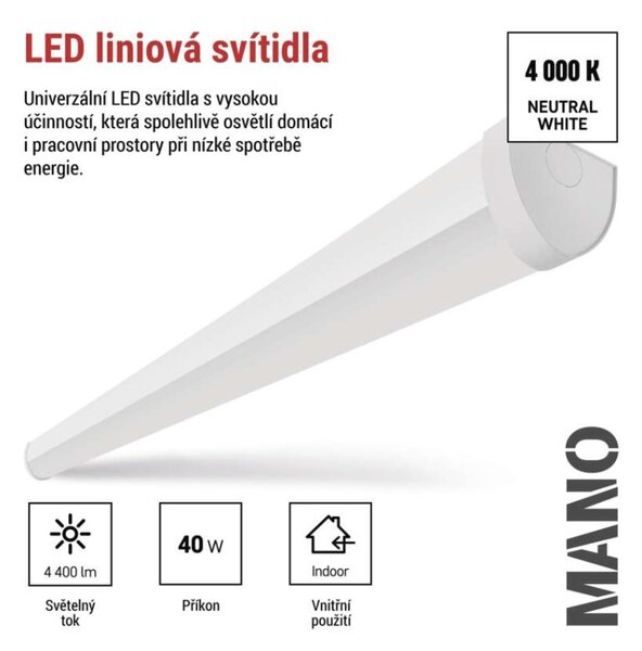 EMOS LED liniové svítidlo MANO 40W neutrální bílá