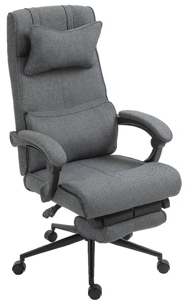 Vinsetto Ergonomická a polstrovaná kancelářská židle s nastavitelnou výškou, studentská židle s područky, hlavovou opěrkou, opěrkou nohou a 5 kolečky