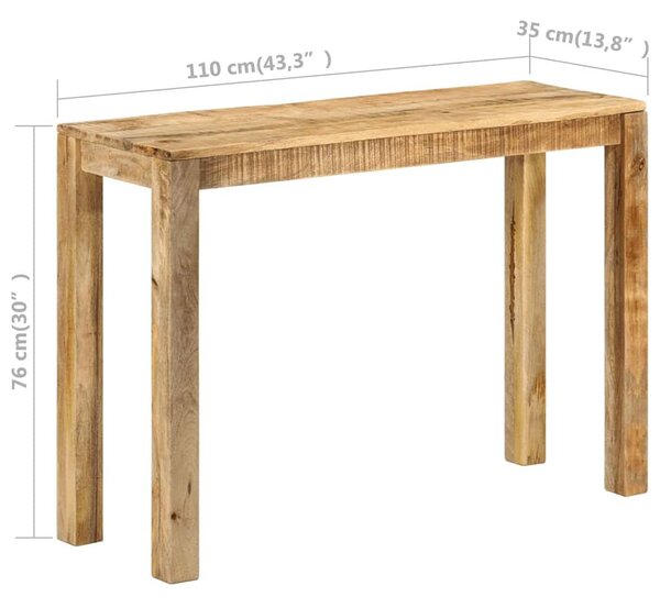 Konzolový stolek 110 x 35 x 76 cm masivní mangovníkové dřevo 337270
