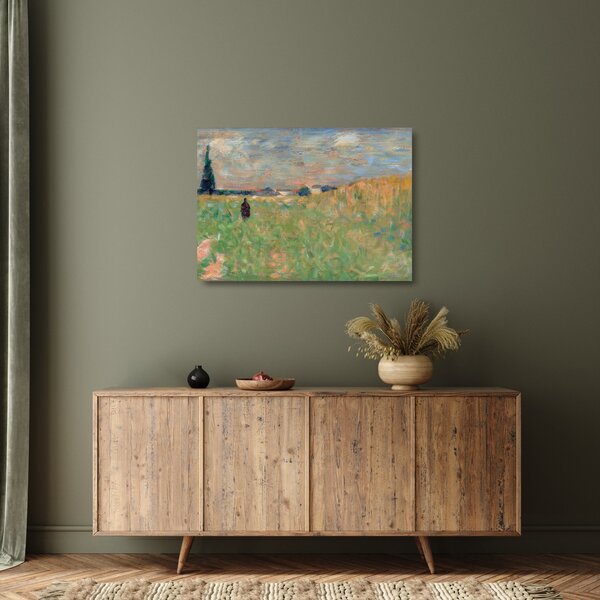 Skleněný obraz - Georges Seurat, A Summer Landscape, reprodukce (70x50 cm)