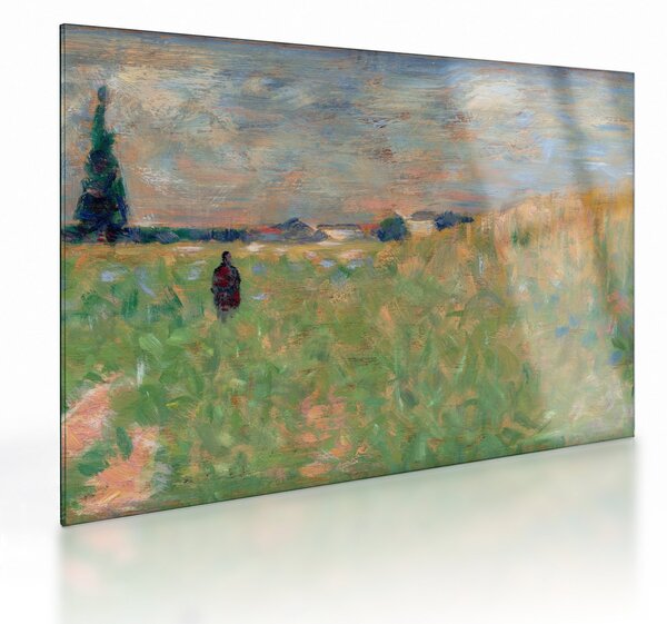 Skleněný obraz - Georges Seurat, A Summer Landscape, reprodukce (70x50 cm)