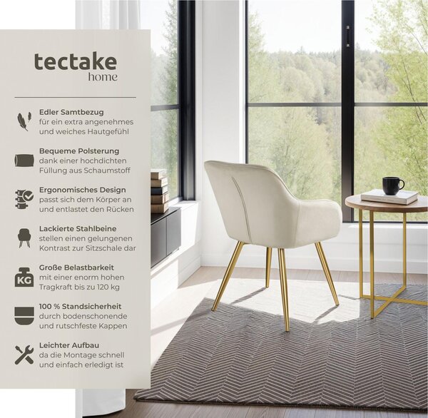 Tectake® Jídelní židle Marilyn čalouněná, sametový vzhled 58 x 62 x 82 cm