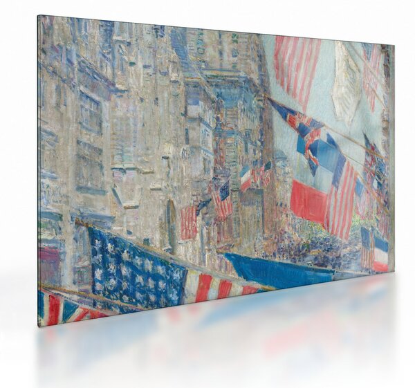 Skleněný obraz - Childe Hassam, Allies day, reprodukce (70x50 cm)