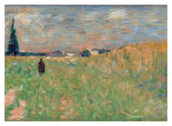 Skleněný obraz - Georges Seurat, A Summer Landscape, reprodukce (70x50 cm)