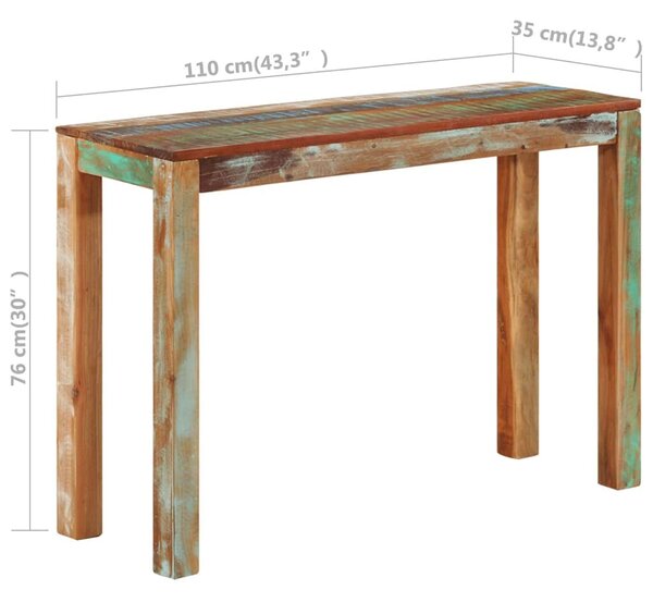 Konzolový stolek 110 x 35 x 76 cm masivní recyklované dřevo 337271