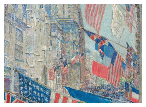 Skleněný obraz - Childe Hassam, Allies day, reprodukce (70x50 cm)
