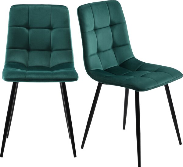 Jídelní židle ProximaX sada 4 ks - ergonomické čalouněné kuchyňské židle - s opěradlem - moderní design v zelené barvě