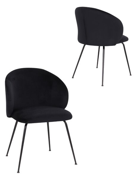 Jídelní židle Ganta Black, černý samet