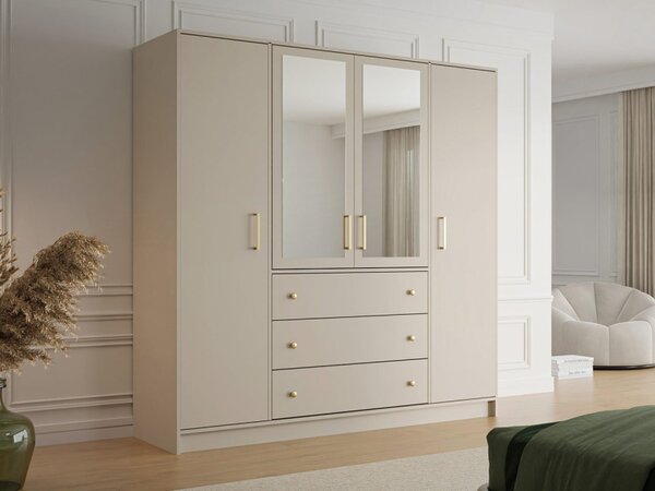 Šatní skříň se zrcadlem Senila Lux D4, Barva: kašmír 5903211414473