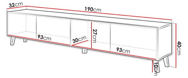 Televizní stolek DALA - matera / kaštan