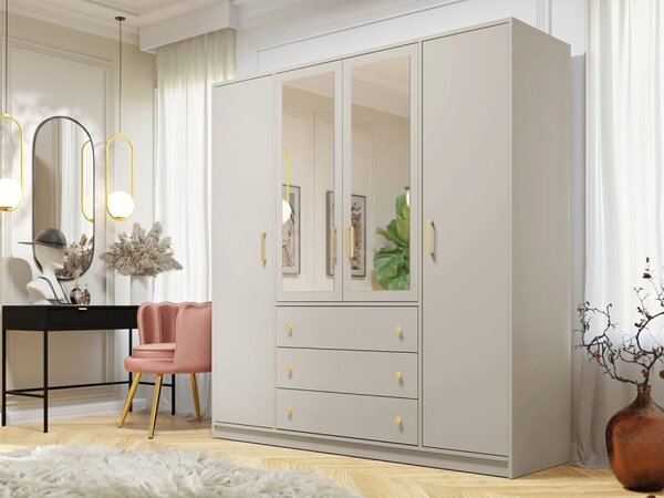 Šatní skříň se zrcadlem Senila Lux D4, Barva: kašmír 5903211414473