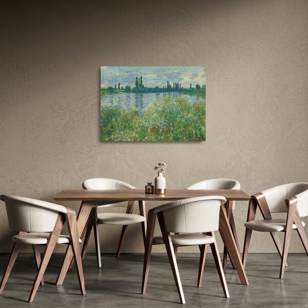 Skleněný obraz - Claude Monet, Banks of the Seine, reprodukce (70x50 cm)