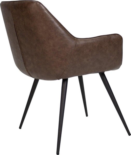 Moderní jídelní židle Cose – umělá kůže v barvě taupe – kovové nohy – samostatná židle – výška sedáku 49 cm – 1 kus